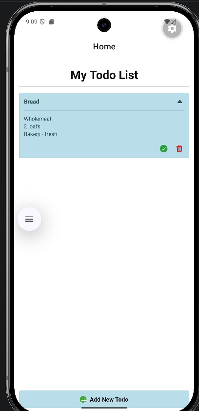 Todo list still showing saved data after reopening the app.