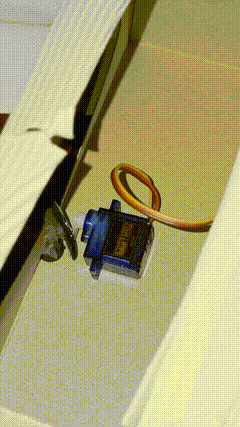 GIF showing close-up movement of the RFID lock box servo latch